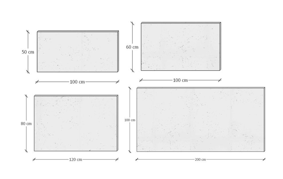 Betónové panely (rôzne varianty) - obdĺžnik