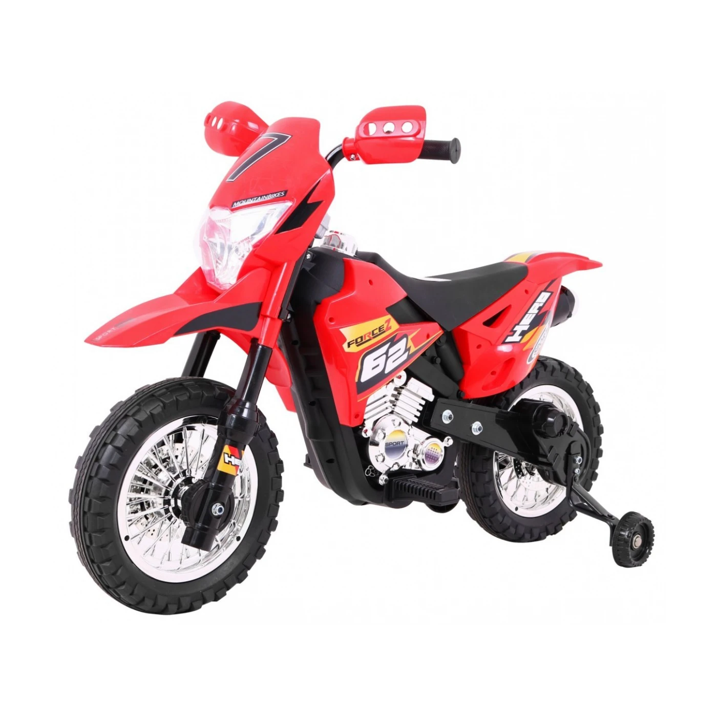 Elektrická motorka pre deti 08 Cross Sport s pomocnými kolieskami 
